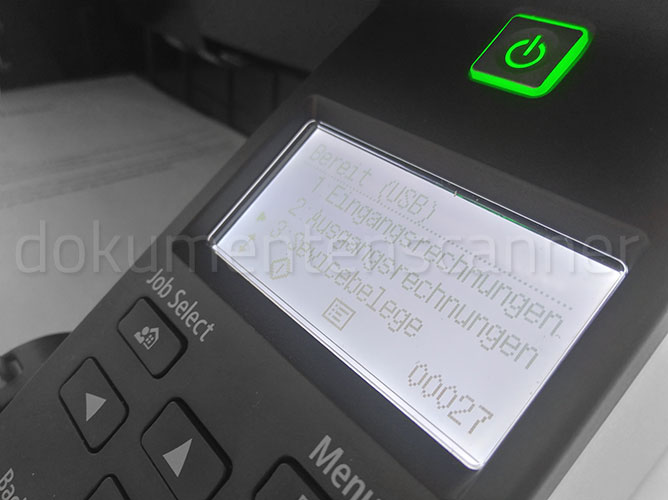 Canon DR-G2110 Scanner Display mit Profilen