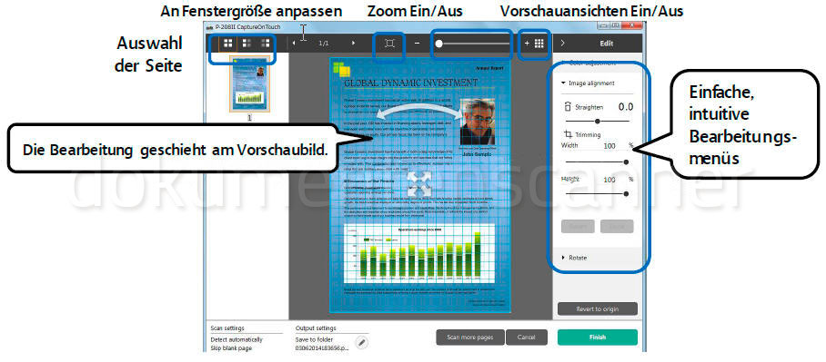 Canon CaptureOnTouch Benutzeroberfläche