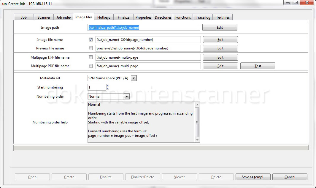 Batch Scan Wizard Bilddateien