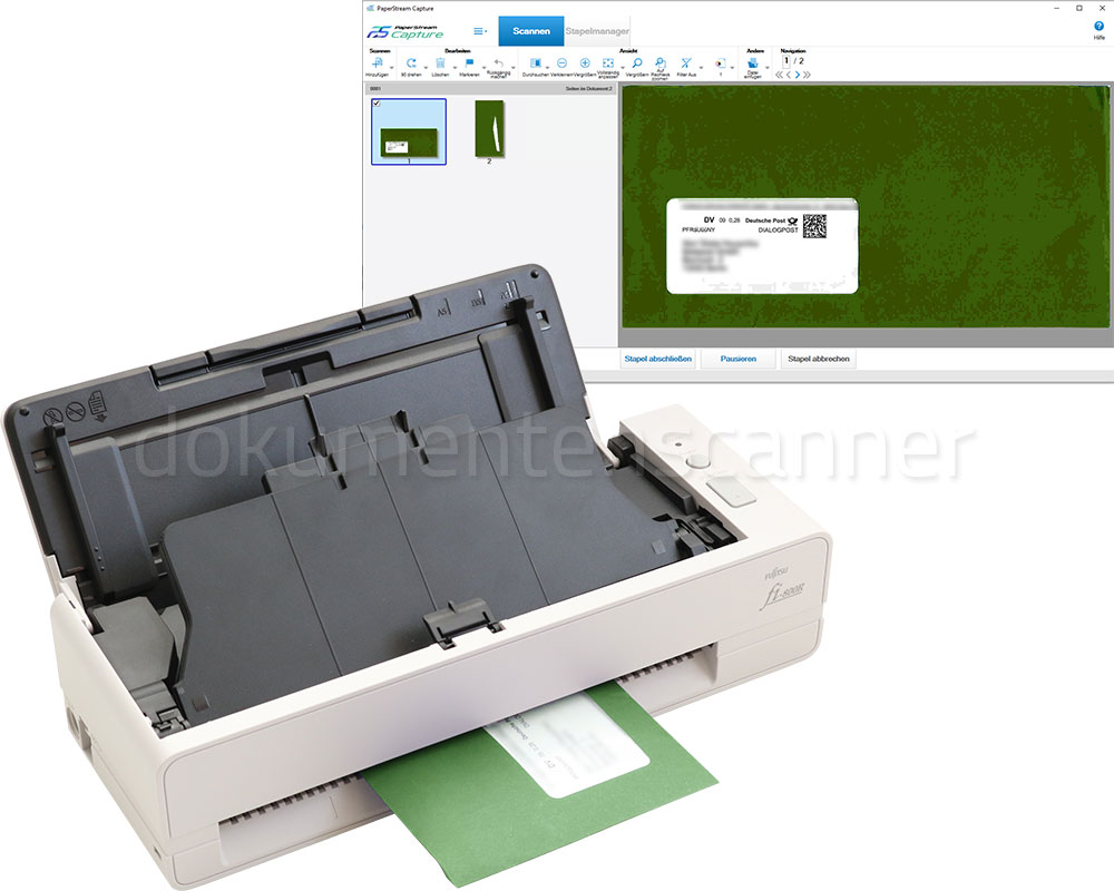 Ricoh fi-800R Briefumschlag scannen
