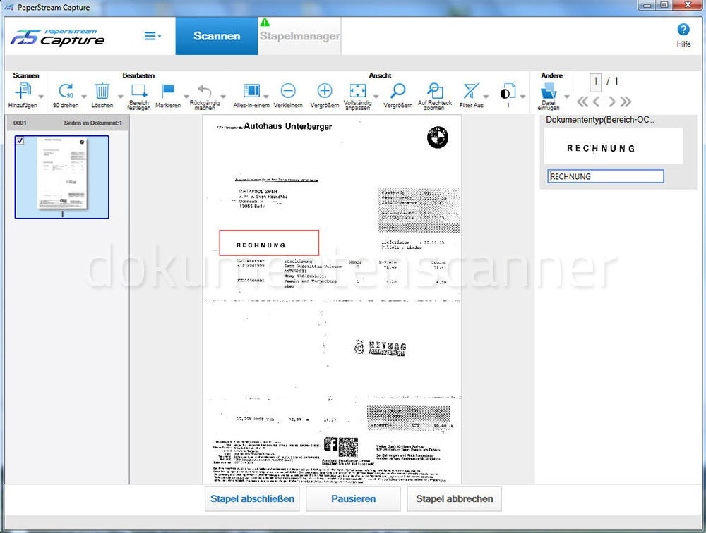 Ricoh Paperstream Capture OCR Zone